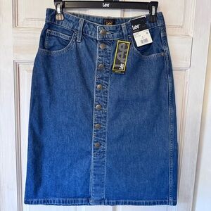 Lee Blue Denim Button-Front Pencil Skirt